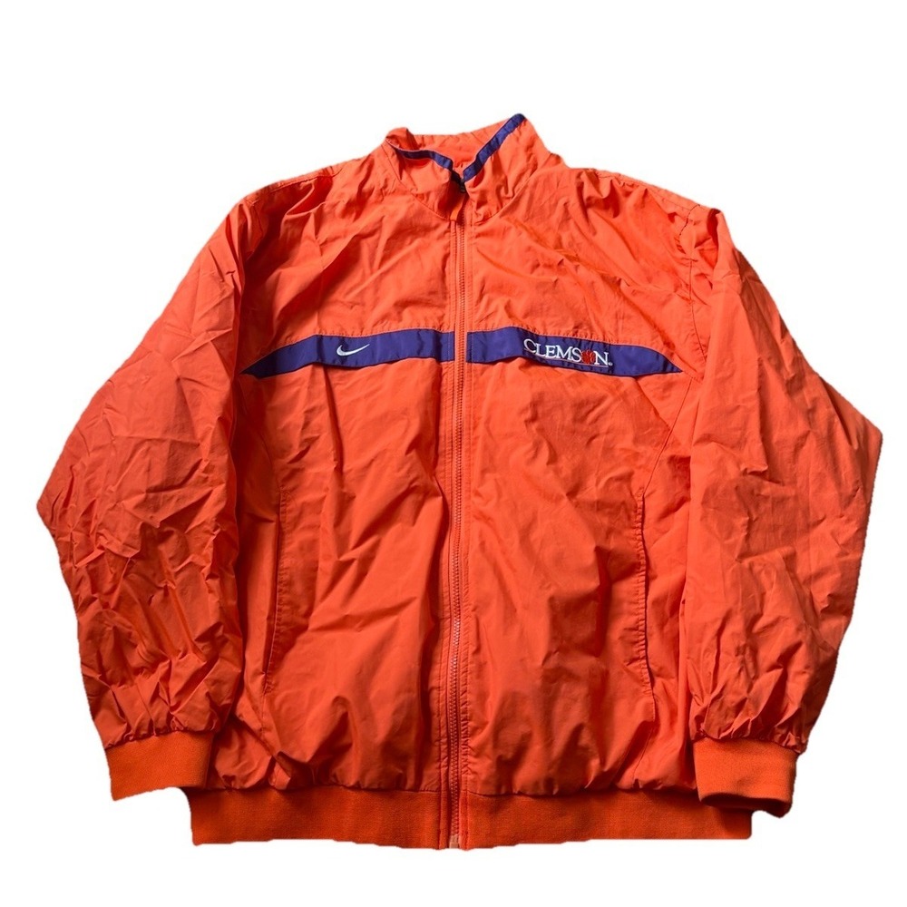 Clemson Tigers Nike Rain Windbreaker Jacket Mens Xl Full Zip Vented Vintage